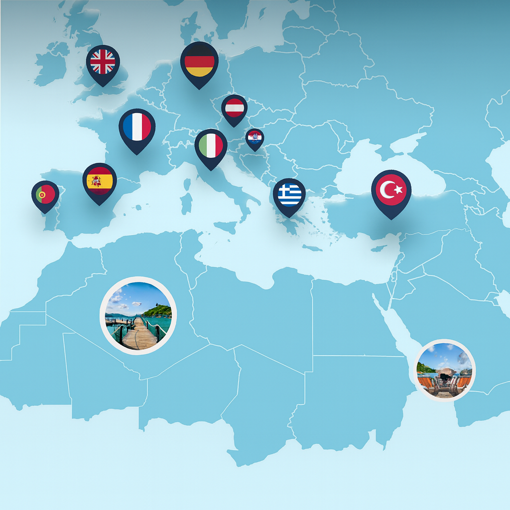 European destinations map